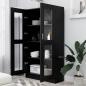 Preview: Vitrinenschrank Schwarz 82,5x30,5x150 cm Holzwerkstoff