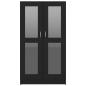 Preview: Vitrinenschrank Schwarz 82,5x30,5x150 cm Holzwerkstoff