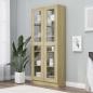 Preview: ARDEBO.de - Vitrinenschrank Sonoma-Eiche 82,5x30,5x185 cm Holzwerkstoff