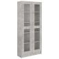 Preview: Vitrinenschrank Betongrau 82,5x30,5x185 cm Holzwerkstoff