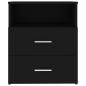 Preview: Nachttisch Schwarz 50x32x60 cm