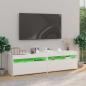 Preview: TV-Schränke 2 Stk. mit LED-Leuchten Weiß 75x35x40 cm