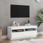 Preview: ARDEBO.de - TV-Schrank mit LED-Leuchten Weiß 100x35x40 cm