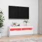 Preview: TV-Schrank mit LED-Leuchten Weiß 100x35x40 cm