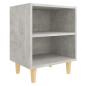 Preview: Nachttische mit Massivholz-Beinen 2 Stk. Betongrau 40x30x50 cm