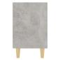 Preview: Nachttische mit Massivholz-Beinen 2 Stk. Betongrau 40x30x50 cm