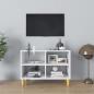 Preview: ARDEBO.de - TV-Schrank mit Massivholz-Beinen Weiß 69,5x30x50 cm