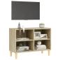 Preview: TV-Schrank mit Massivholz-Beinen Sonoma-Eiche 69,5x30x50 cm