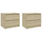 Preview: Nachttische 2 Stk. Sonoma-Eiche 50x39x43,5 cm Holzwerkstoff