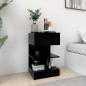 Preview: ARDEBO.de - Nachttisch Schwarz 40x35x65 cm Holzwerkstoff