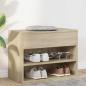 Preview: ARDEBO.de - Schuhbank Sonoma-Eiche 60x30x45 cm Holzwerkstoff