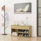 Preview: ARDEBO.de - Schuhbank Sonoma-Eiche 80x30x45 cm Holzwerkstoff