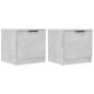 Preview: Nachttische 2 Stk. Betongrau 40x39x40 cm