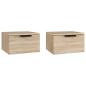 Preview: Wand-Nachttische 2 Stk. Sonoma-Eiche 34x30x20 cm