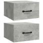 Preview: Wand-Nachttische 2 Stk. Betongrau 35x35x20 cm