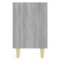 Preview: Nachttisch mit Massivholz-Beinen Grau Sonoma 40x30x50 cm