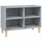 Preview: TV-Schrank mit Massivholz-Beinen Grau Sonoma 69,5x30x50 cm