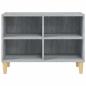Preview: TV-Schrank mit Massivholz-Beinen Grau Sonoma 69,5x30x50 cm