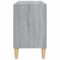 Preview: TV-Schrank mit Massivholz-Beinen Grau Sonoma 69,5x30x50 cm