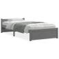 Preview: Massivholzbett Grau 75x190 cm