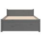 Preview: Massivholzbett Grau 75x190 cm