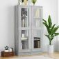 Preview: ARDEBO.de - Vitrinenschrank Grau Sonoma 82,5x30,5x150 cm Holzwerkstoff
