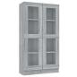 Preview: Vitrinenschrank Grau Sonoma 82,5x30,5x150 cm Holzwerkstoff