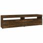 Preview: ARDEBO.de - TV-Schrank mit LED-Leuchten 2 Stk. Räuchereiche 75x35x40 cm