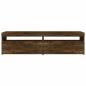 Preview: TV-Schrank mit LED-Leuchten 2 Stk. Räuchereiche 75x35x40 cm