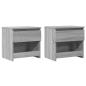 Preview: Nachttische 2 Stk. Grau Sonoma 40x30x39 cm Holzwerkstoff