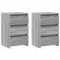 Preview: Nachttische 2 Stk. Grau Sonoma 40x35x62,5 cm Holzwerkstoff