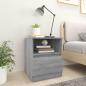 Preview: ARDEBO.de - Nachttisch Grau Sonoma 40x40x50 cm Holzwerkstoff