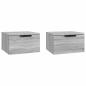 Preview: Wand-Nachttische 2 Stk. Grau Sonoma 34x30x20 cm