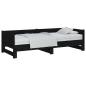 Preview: Ausziehbares Tagesbett Schwarz Massivholz Kiefer 2x(90x200) cm