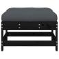 Preview: Gartenhocker mit Kissen Schwarz Massivholz Kiefer
