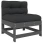 Preview: 3-tlg. Garten-Lounge-Set mit Kissen Grau Massivholz