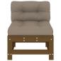 Preview: Mittelsofas mit Kissen 2 Stk. Honigbraun Massivholz Kiefer