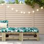 Preview: ARDEBO.de - Gartenhocker mit Kissen 2 Stk. Kiefernholz Imprägniert