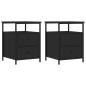 Preview: Nachttische 2 Stk. Schwarz 44x45x60 cm Holzwerkstoff
