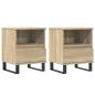 Preview: Nachttische 2 Stk. Sonoma-Eiche 40x35x50 cm Holzwerkstoff
