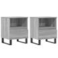 Preview: Nachttische 2 Stk. Grau Sonoma 40x35x50 cm Holzwerkstoff