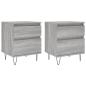 Preview: Nachttische 2 Stk. Grau Sonoma 40x35x50 cm Holzwerkstoff