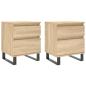 Preview: Nachttische 2 Stk. Sonoma-Eiche 40x35x50 cm Holzwerkstoff