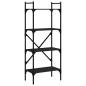 Preview: Bücherregal 4 Fächer Schwarz 56x31,5x138,5 cm Holzwerkstoff
