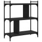 Preview: Bücherregal 3 Böden Schwarz 76x32x88 cm Holzwerkstoff