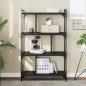 Preview: ARDEBO.de - B?cherregal 4 B?den Schwarz 76x32x123 cm Holzwerkstoff