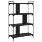 Preview: B?cherregal 4 B?den Schwarz 76x32x123 cm Holzwerkstoff