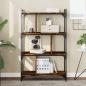 Preview: ARDEBO.de - Bücherregal 4 Böden Räuchereiche 76x32x123 cm Holzwerkstoff