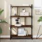 Preview: ARDEBO.de - Bücherregal 4 Böden Braun Eiche-Optik 76x32x123cm Holzwerkstoff