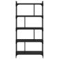 Preview: Bücherregal 5 Böden Schwarz 76x32x158 cm Holzwerkstoff
